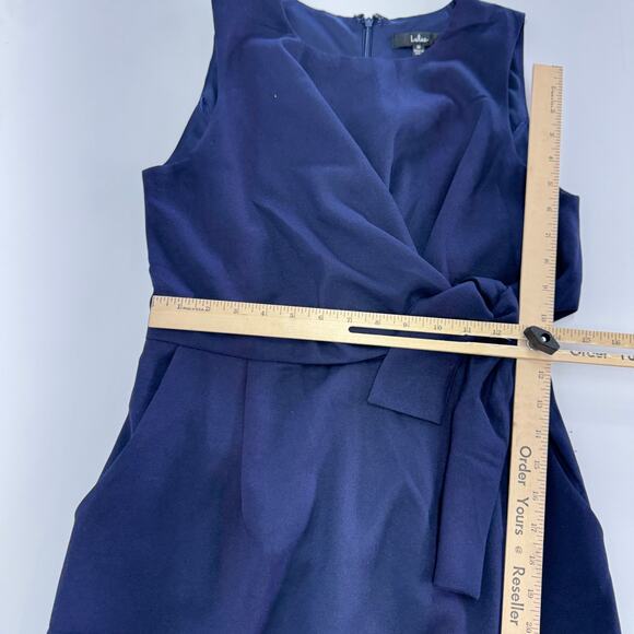 Lulus Dress Women Medium Blue Zealous Love Tie Front Mini Knotted Detail Pockets - Picture 11 of 12